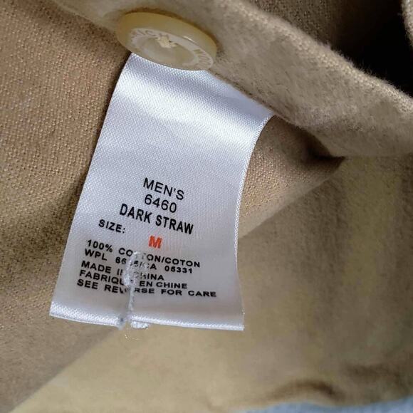 Woolrich Shirt Chamois Pocket Mens Size Medium M LS Button Down Light Tan - Picture 9 of 11